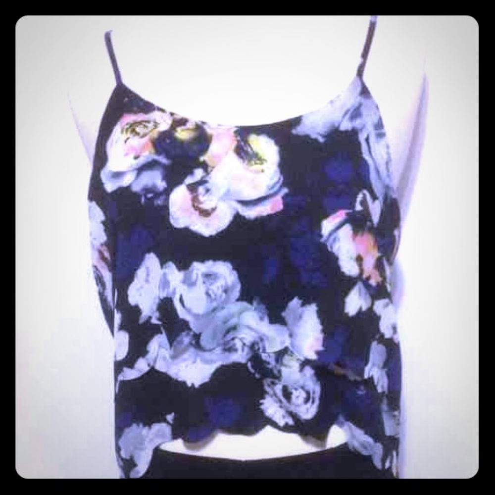 FLORAL FLOUNCE CROP TOP